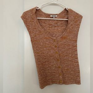 Madewell XS button front cap sleeve sweater